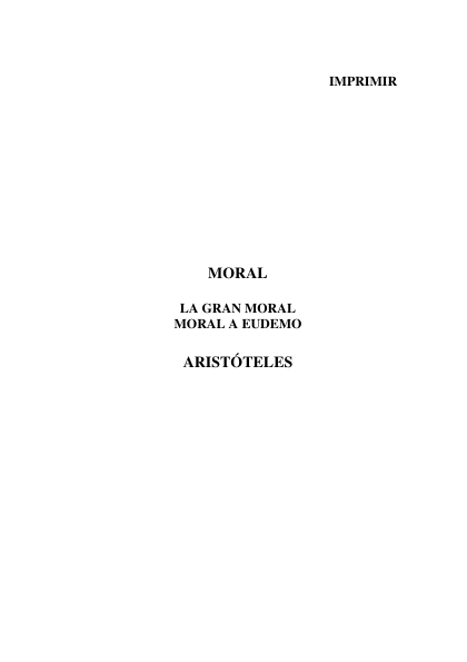 Portada de Moral - Aristóteles
